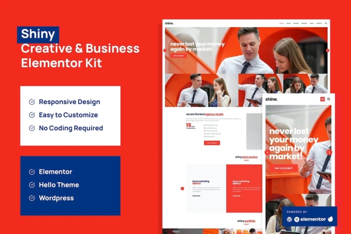 Shiny – Creative Business Agency Elementor Pro Template Kit 1.0.0