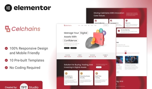 Celchains – Blockchain Crypto & DeFi Elementor Template Kit 1.0.0