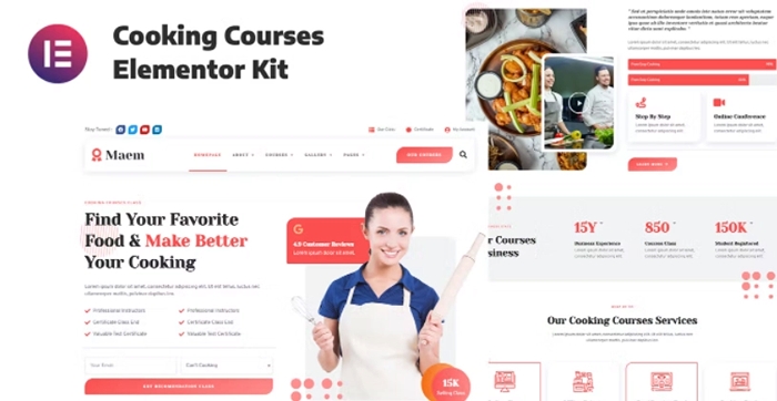 Maem - Cooking Courses Elementor Template Kit 1.0.0