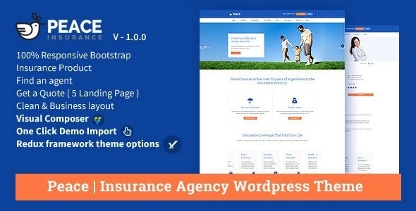 Peace – Insurance Agency WordPress Theme 2.5.6