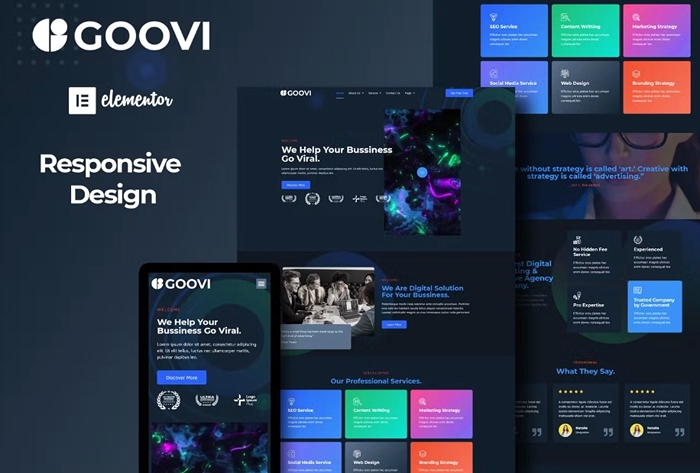 Goovi – Creative Agency & Digital Marketing Elementor Template Kits 1.0.0
