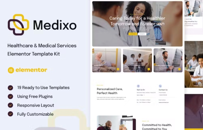 Medixo – Healthcare & Medical Services Elementor Template Kit 1.0.0