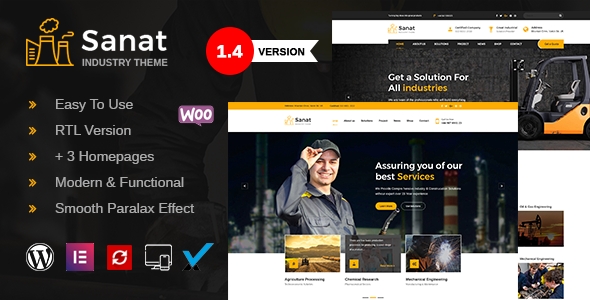 Sanat – Factory & Industry WordPress Theme 1.7.1