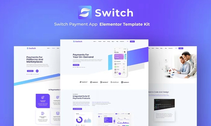 Switch – Payment App Elementor Template Kit 1.0.0