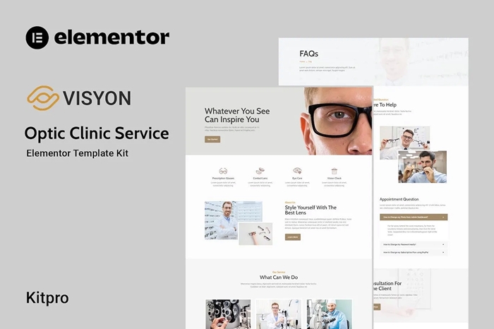 Visyon – Optic Clinic Service Elementor Template Kit 1.0.0
