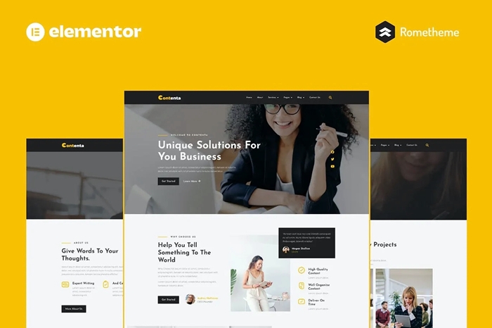 Contenta – Content Writing Services Elementor Pro Full Site 1.0.0