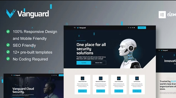 Vanguard – Cyber Security Service Elementor Template Kit 1.0.0