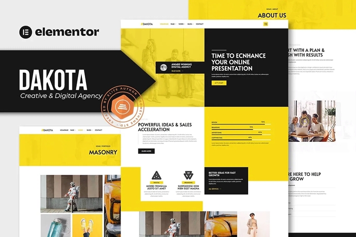 Dakota – Creative & Digital Agency Elementor Template Kit 1.0.0