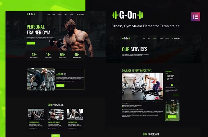 G-on – Fitness & Gym Elementor Template Kit 1.0.0