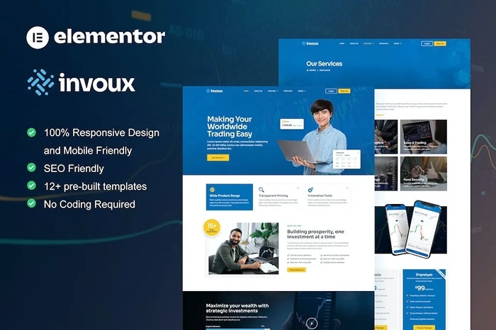 Invoux – Trading & Investment Elementor Pro Template Kit 1.0.0
