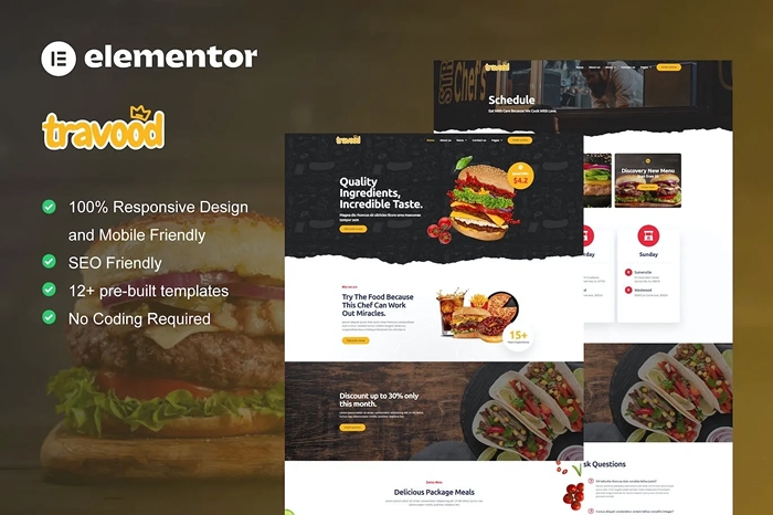 Travood – Food Truck & Street Food Elementor Pro Template Kit 1.0.0