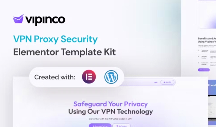 Vipinco – VPN Proxy Security Elementor Pro Template Kit 1.0.0