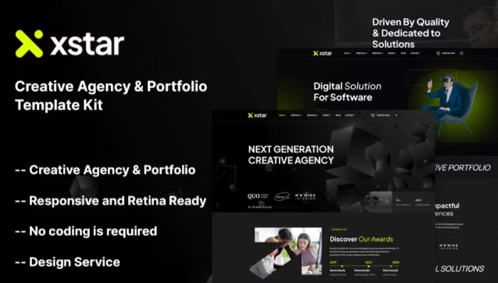 Xstar – Creative Agency & Portfolio Template Kit 1.0.0