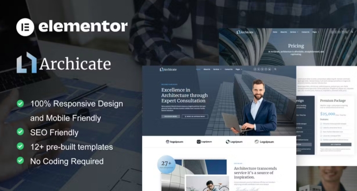 Archicate – Architecture & Construction Consultant Elementor Pro Template Kit 1.0.0