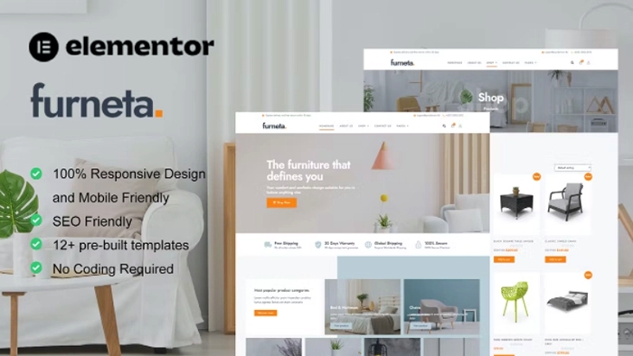 Furneta – Furniture Shop Elementor Template Kit 1.0.0