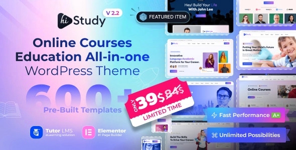 HiStudy – Online Courses & Education Template 2.2.0