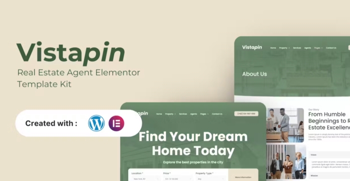 Vistapin – Real Estate Agent Elementor Template Kit 1.0.0