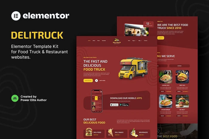 Delitruck – Food Truck & Restaurant Elementor Template Kit 1.0.0
