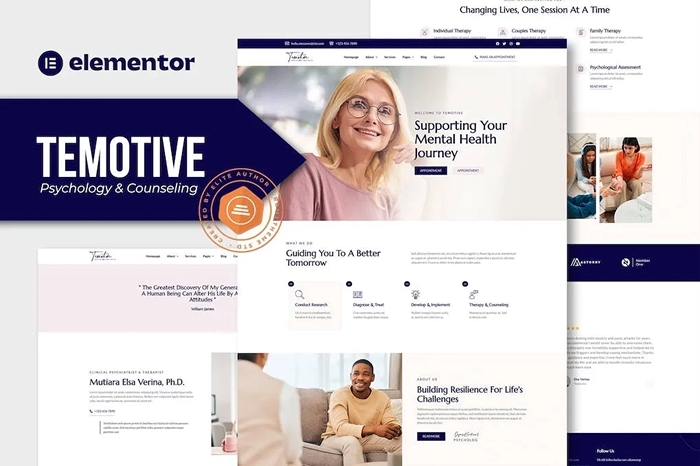 Temotive – Psychology & Counseling Elementor Template Kit 1.0.0