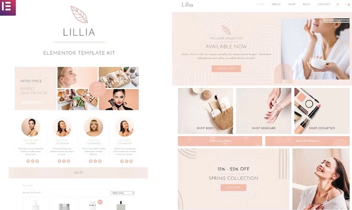 Lillia - Beauty & Skincare Elementor Template Kit 1.0.0