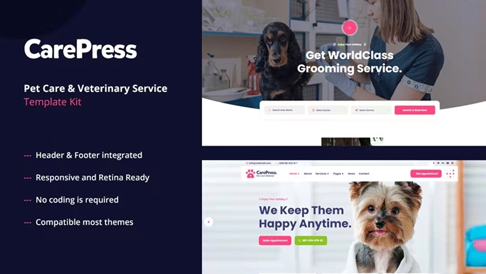 CarePress - Pet Care & Veterinary Elementor Template Kit 1.0.0