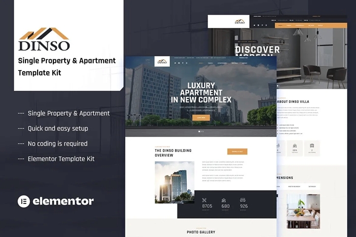 Dinso – Single Property & Apartment Elementor Template Kit 1.0.0