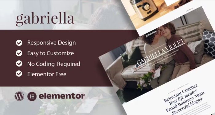 Gabriella – Motivator & Business Coach Elementor Template Kit 1.0.0