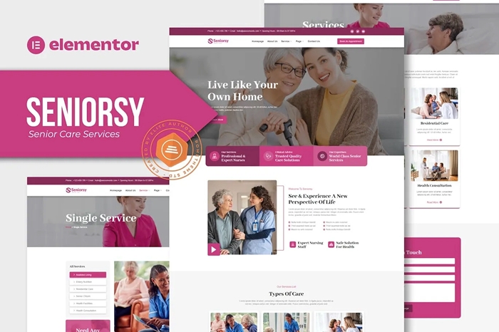 Seniorsy - Senior Care Services Elementor Template Kit 1.0.0