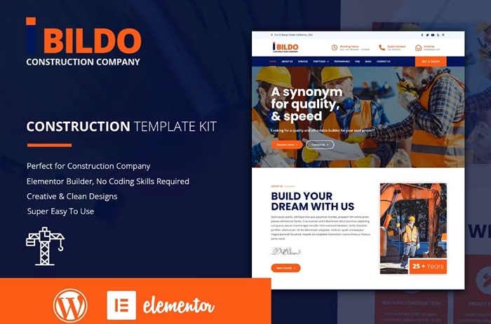 Bildo – Construction Elementor Template Kit 1.0.0