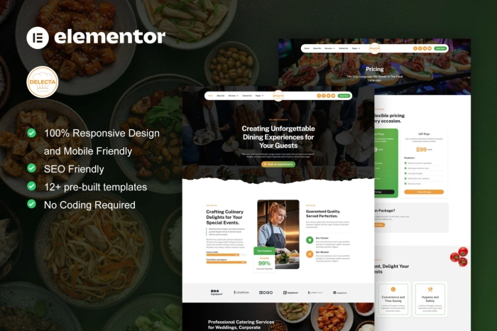 Delecta – Catering Service & Restaurant Elementor Template Kit 1.0.0